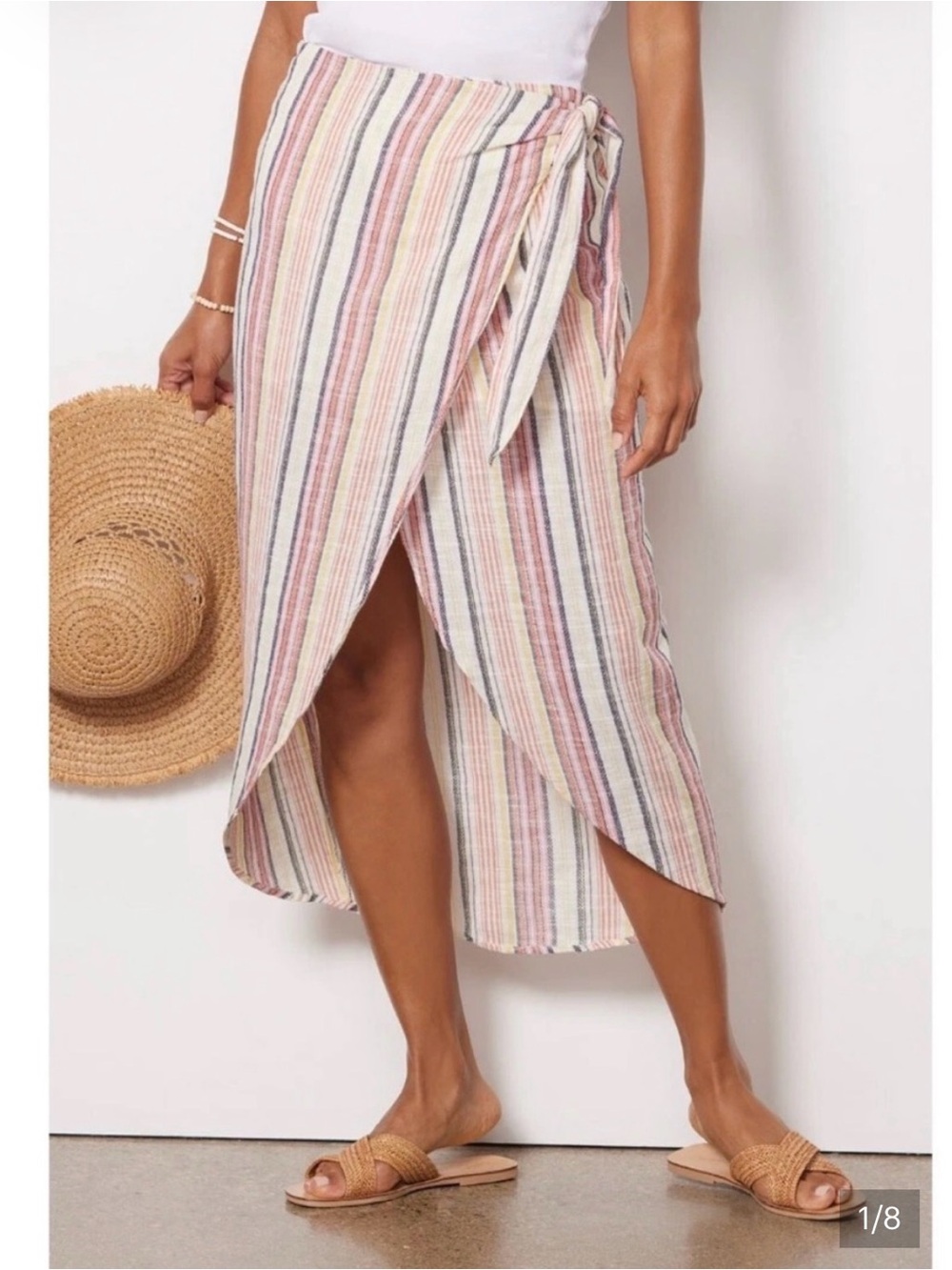 Free People Aubrey Sarong Wrap Cotton Midi Skirt
